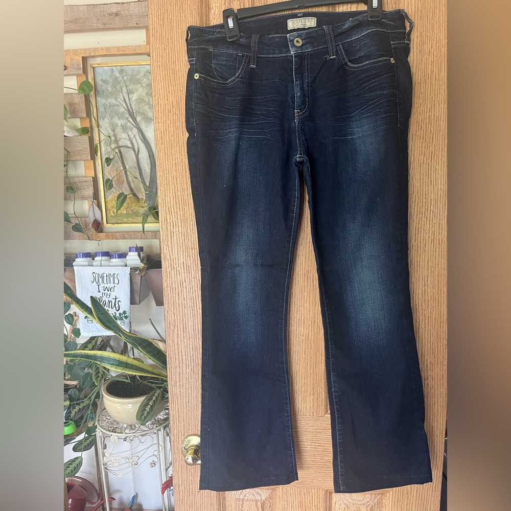 Guess Women's Dark Blue Nichole Boot Cut Jeans